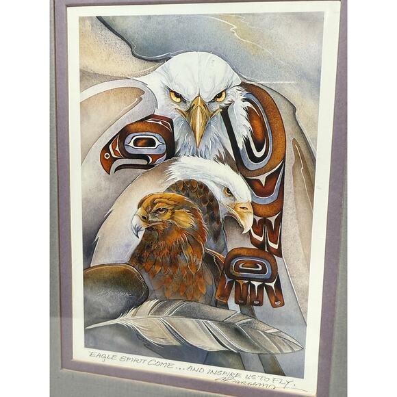 Jody Bergsma Eagle Spirit Art Print Framed Matte Signed Numbered Native American - Picture 3 of 15